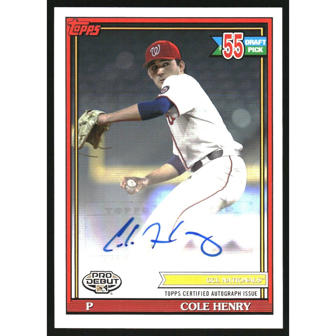 2021 Topps Pro Debut Autographs #PD155 Cole Henry. rookie card picture