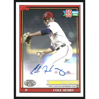 2021 Topps Pro Debut Autographs #PD155 Cole Henry