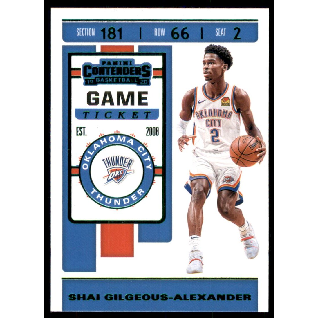 2019-20 Panini Contenders Game Ticket Green #91 Shai Gilgeous-Alexander