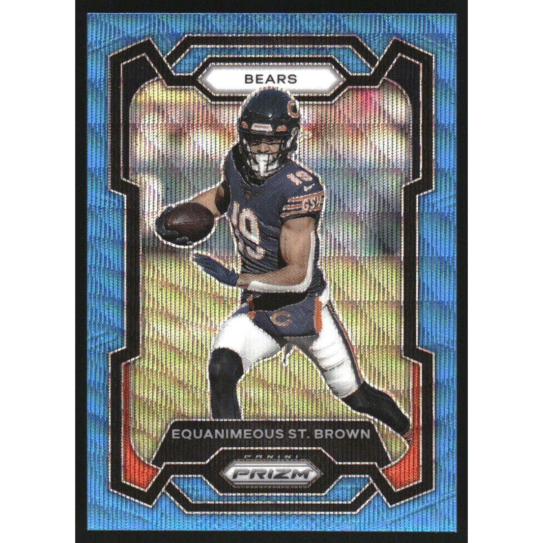 2023 Panini Prizm Prizms Blue Wave #53 Equanimeous St. Brown