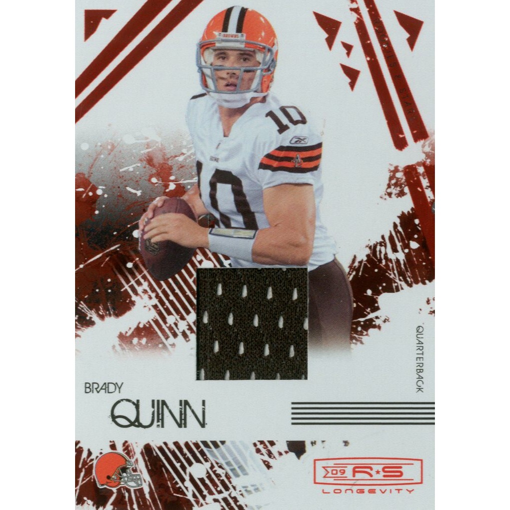2009 Donruss Rookies and Stars Longevity Materials Ruby #23 Brady Quinn/299 2009 Donruss Rookies and Stars Longevity Materials Ruby #23 Brady Quinn/299