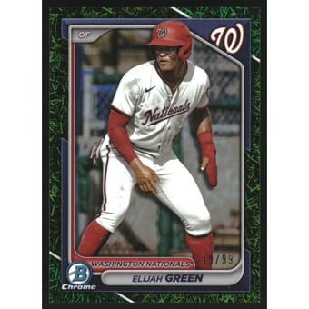 2024 Bowman Chrome Prospects Green Grass Refractors #BCP72 Elijah Green