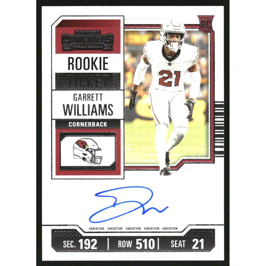 2023 Panini Contenders Variations #176 Garrett Williams