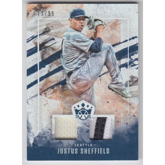 2019 Diamond Kings DK Materials Holo Silver #28 Justus Sheffield/99