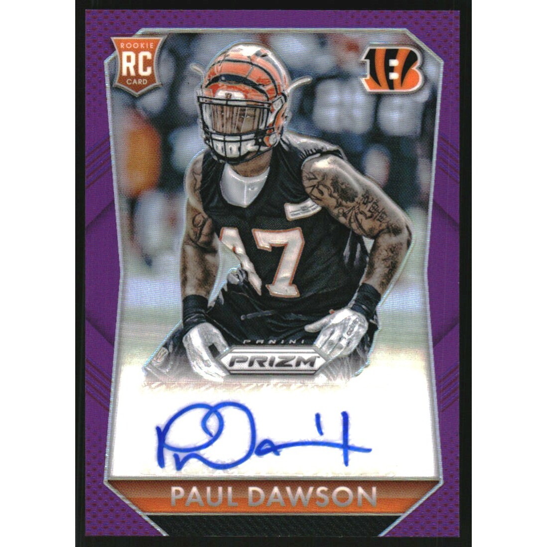 2015 Panini Prizm Rookie Autographs Prizms Violet #RSPA Paul Dawson. rookie card picture