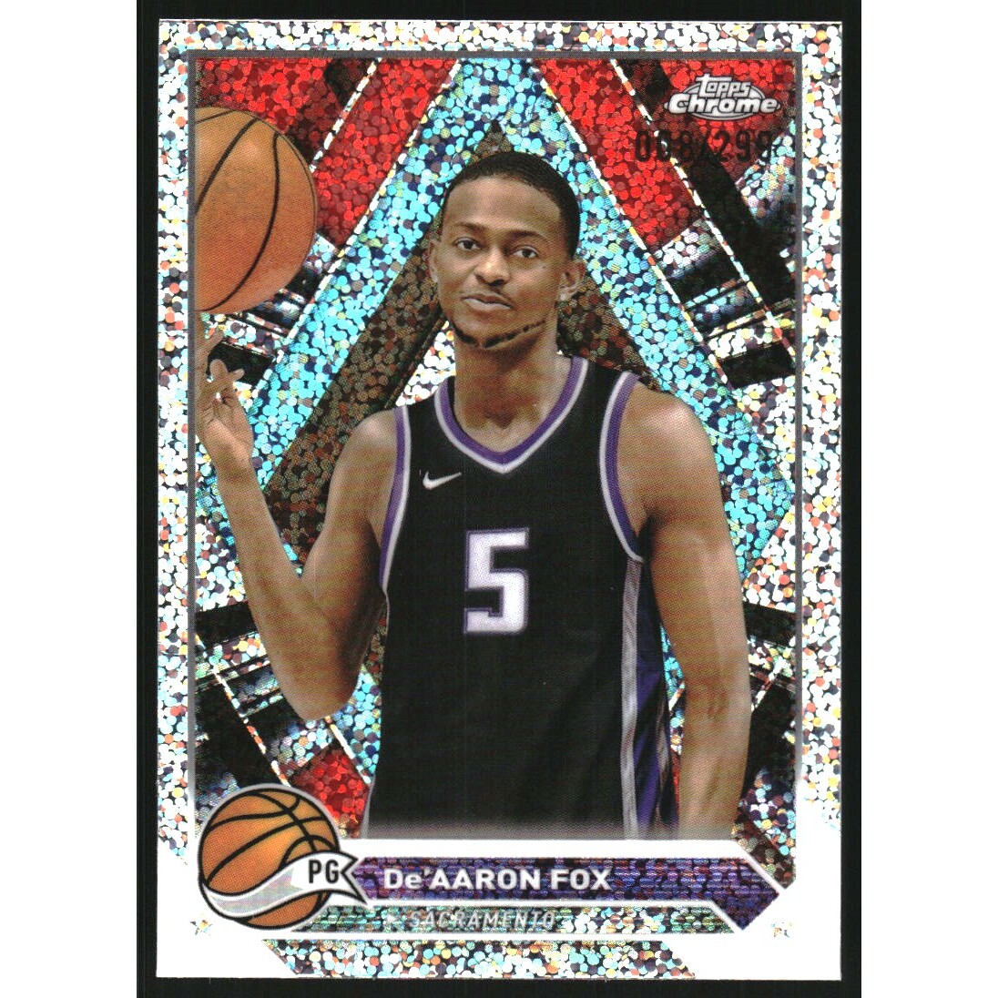 2023-24 Topps Chrome Speckle Refractors #117 De'Aaron Fox