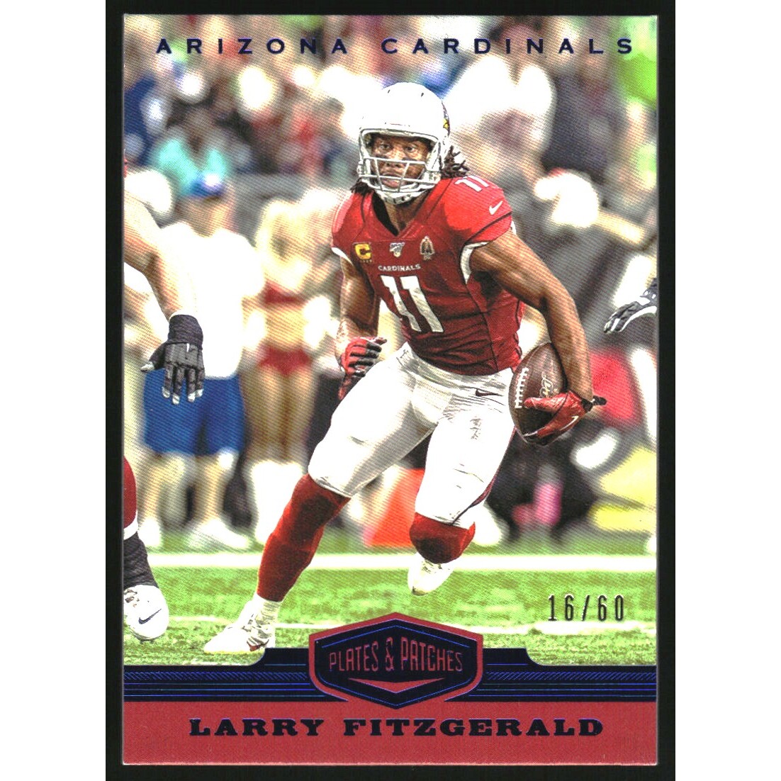 2019 Panini Plates and Patches Blue #4 Larry Fitzgerald