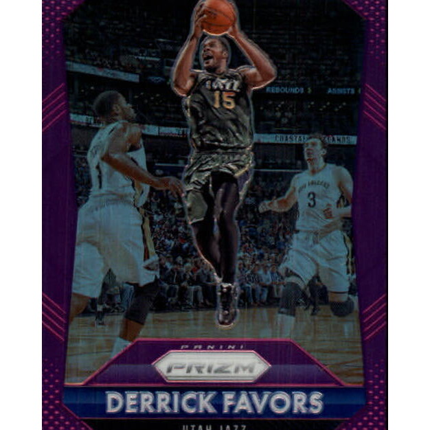 2015-16 Panini Prizm Prizms Purple #191 Derrick Favors