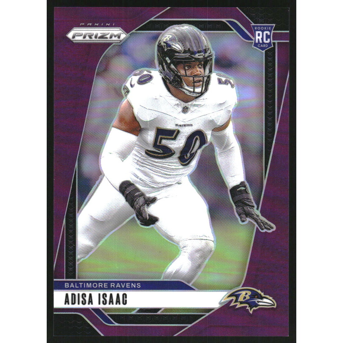 2024 Panini Prizm Prizms Purple #302 Adisa Isaac. rookie card picture