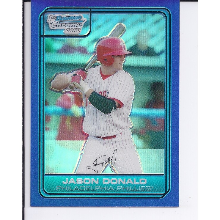 2006 Bowman Chrome Draft Draft Picks Blue Refractors #63 Jason Donald