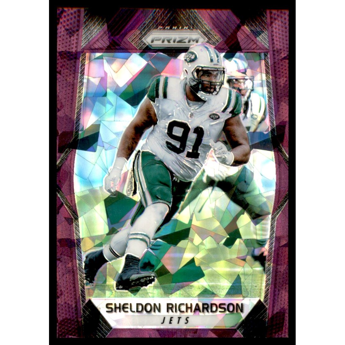 2017 Panini Prizm Prizms Purple Crystals #168 Sheldon Richardson. rookie card picture