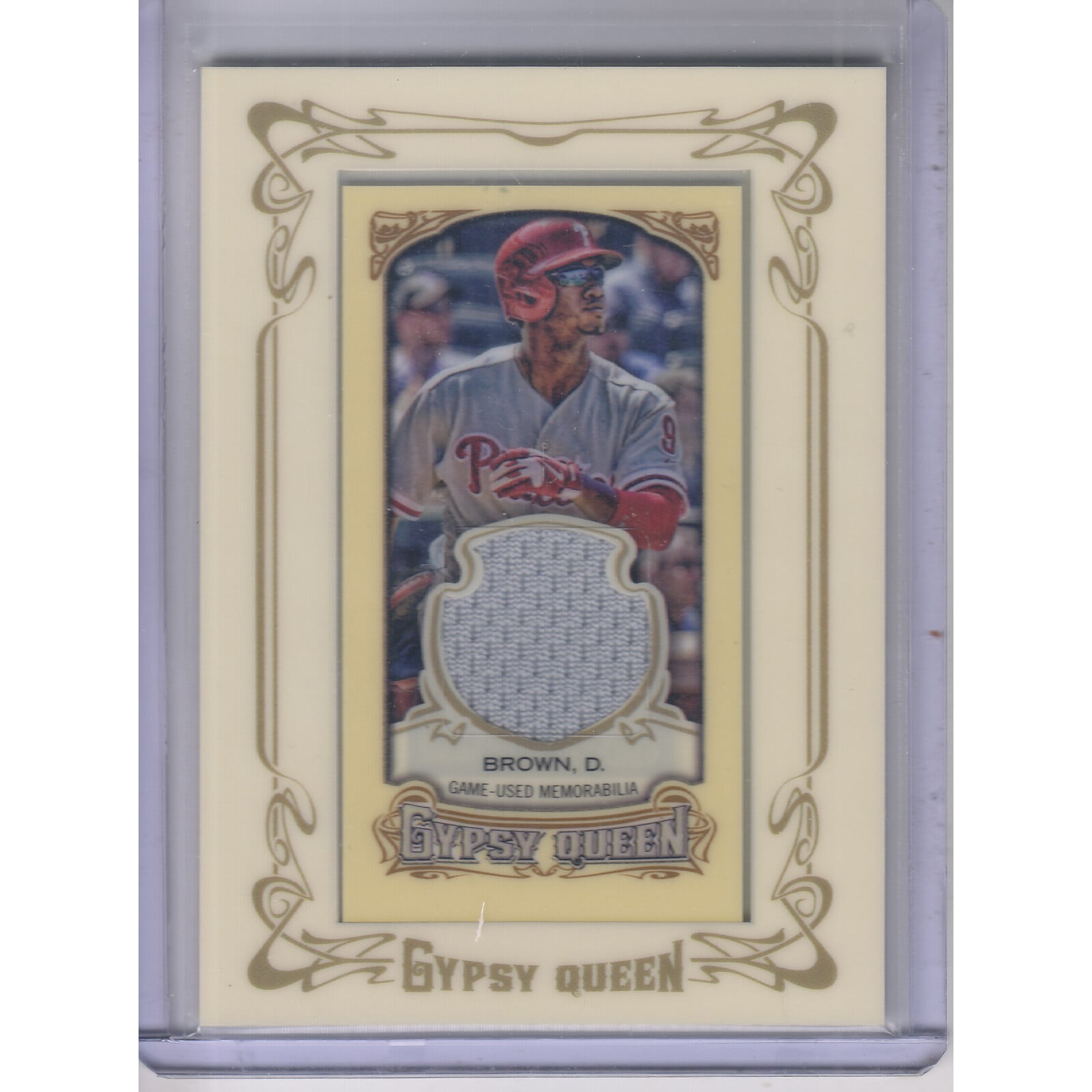 2014 Topps Gypsy Queen Framed Mini Relics #GMRDB Domonic Brown. rookie card picture