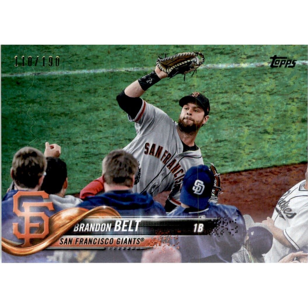 2018 Topps Factory Set Foilboard #210 Brandon Belt. rookie card picture