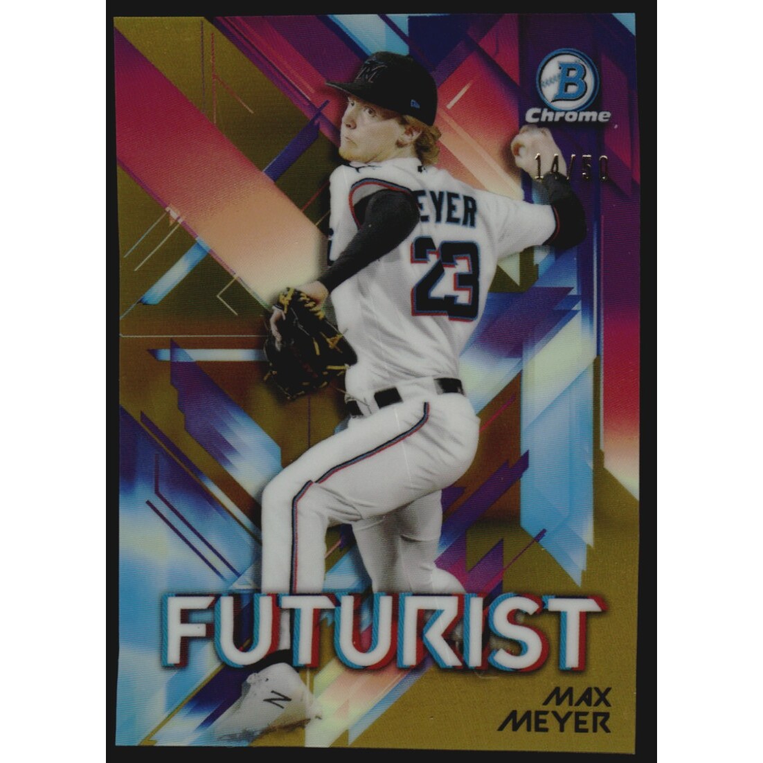 2021 Bowman Chrome Futurist Gold Refractors #FUTMM Max Meyer. rookie card picture