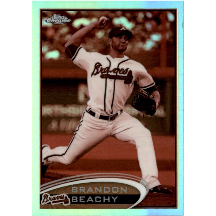 2012 Topps Chrome Sepia Refractors #122 Brandon Beachy. rookie card picture