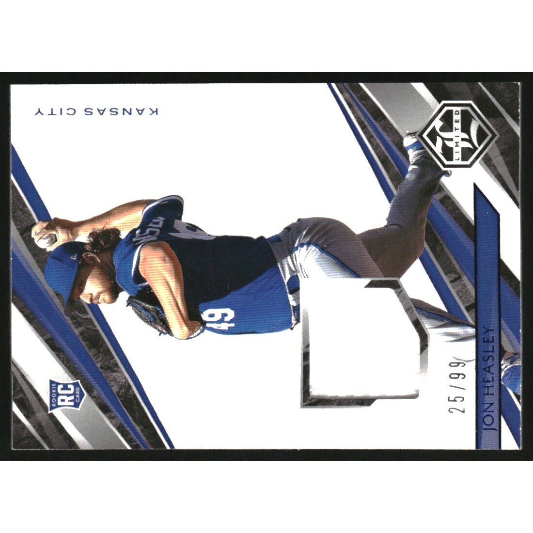 2022 Panini Chronicles Limited Swatches Blue #34 Jon Heasley/99. rookie card picture