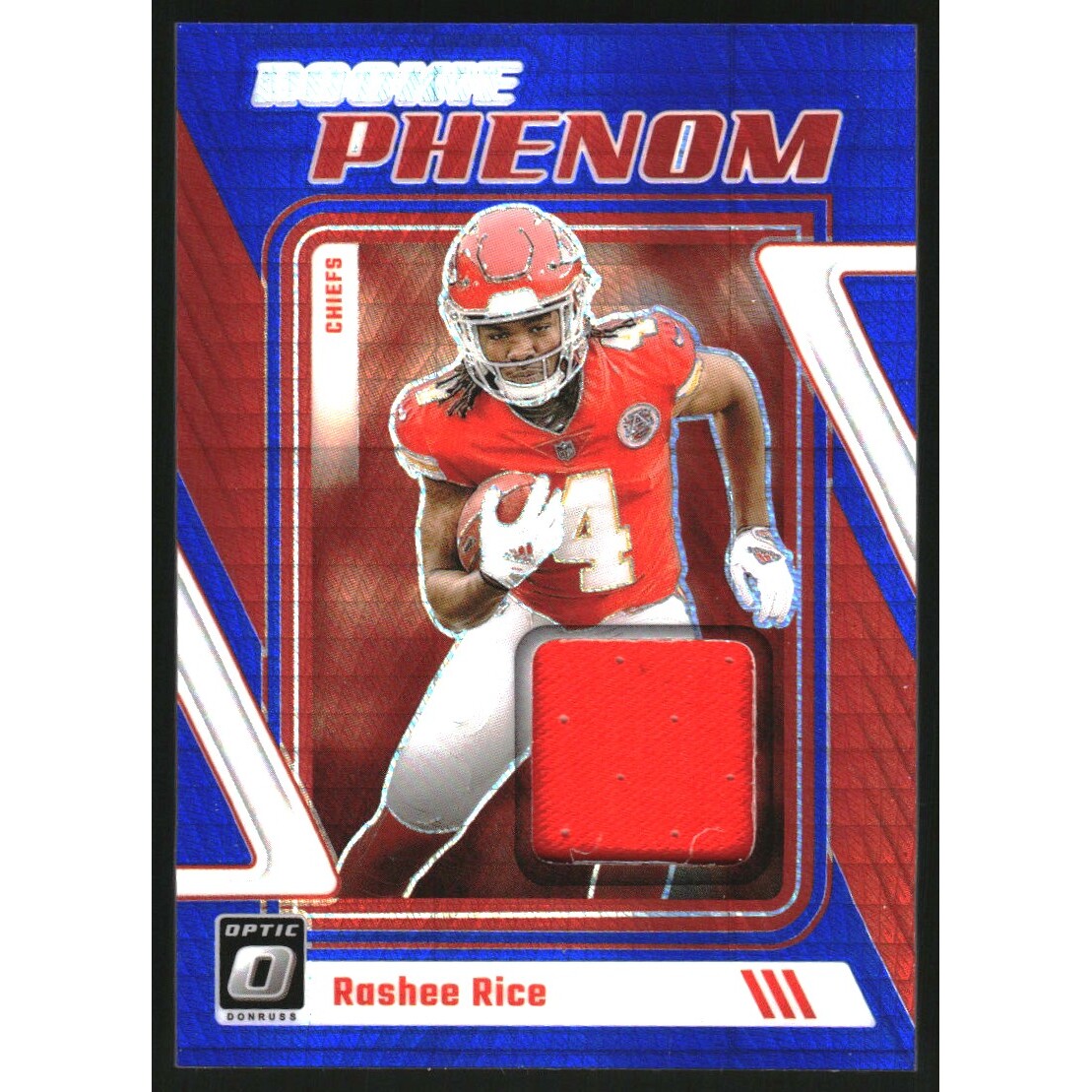 2023 Donruss Optic Rookie Phenoms Jerseys Blue Hyper #31 Rashee Rice. rookie card picture