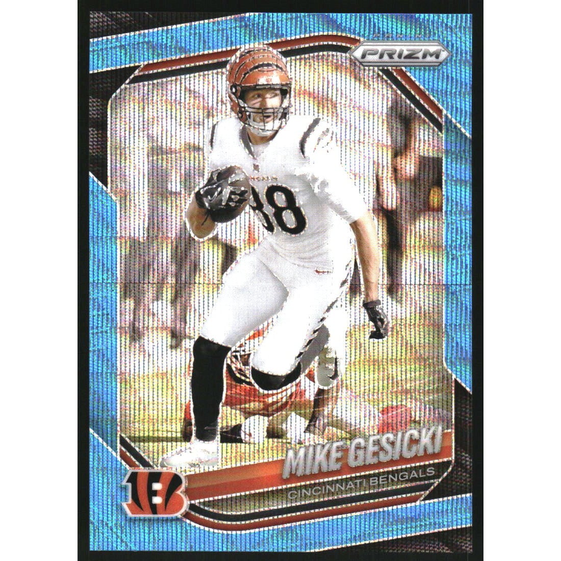 2025 Panini Prizm Prizms Blue Wave #79 Mike Gesicki. rookie card picture