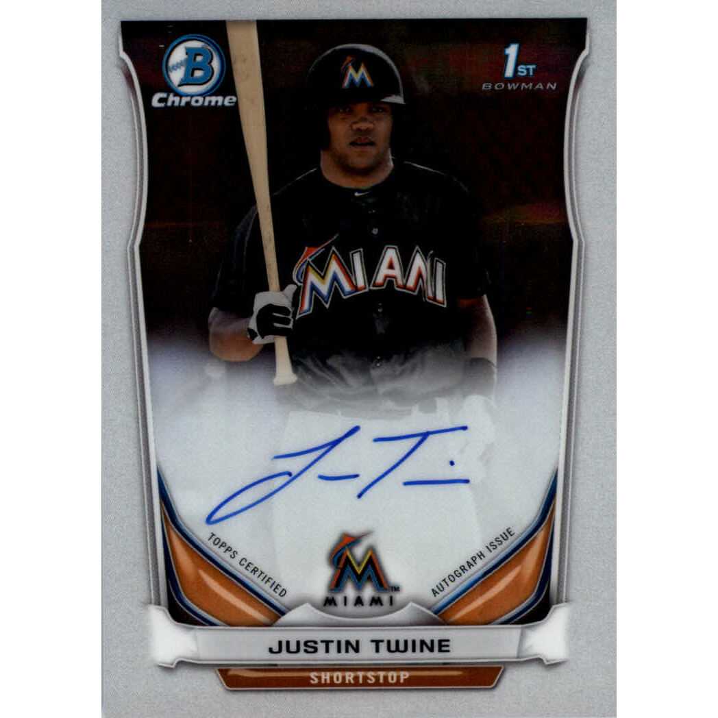 2014 Bowman Chrome Draft Draft Pick Autographs #BCAJT Justin Twine. rookie card picture