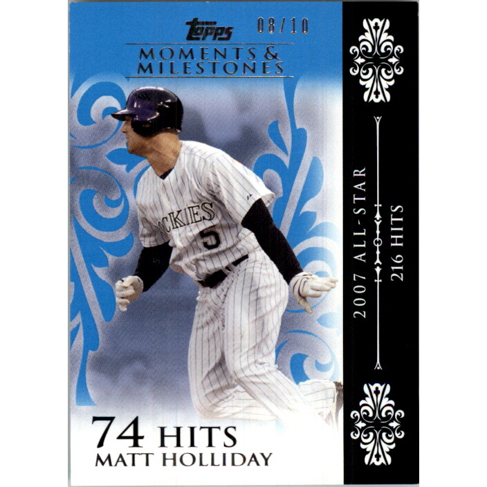2008 Topps Moments and Milestones Blue #125-74 Matt Holliday. rookie card picture