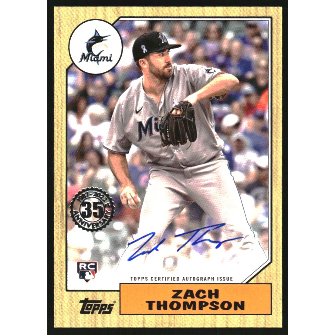 2022 Topps '87 Topps Autographs #87BAZT Zach Thompson. rookie card picture