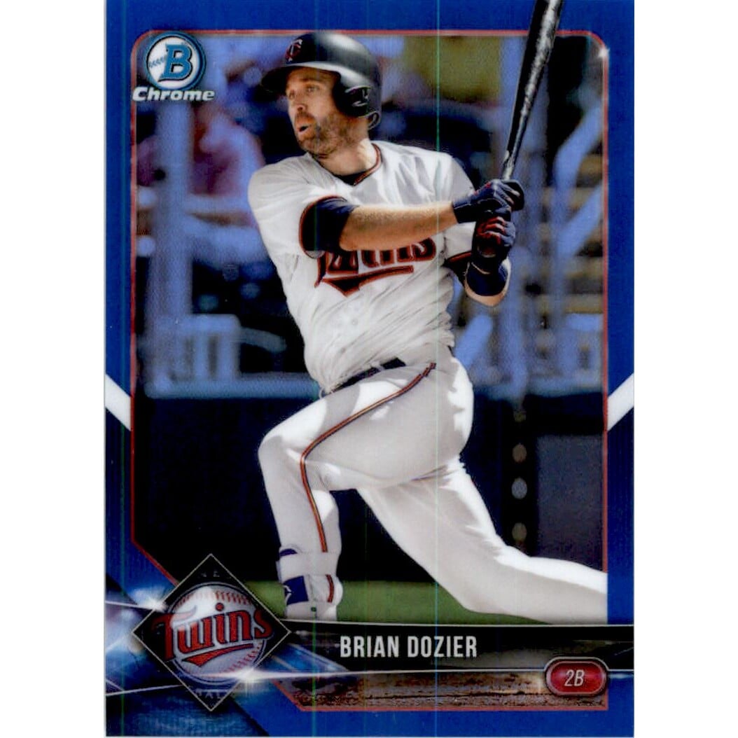 2018 Bowman Chrome Blue Refractors #90 Brian Dozier. rookie card picture