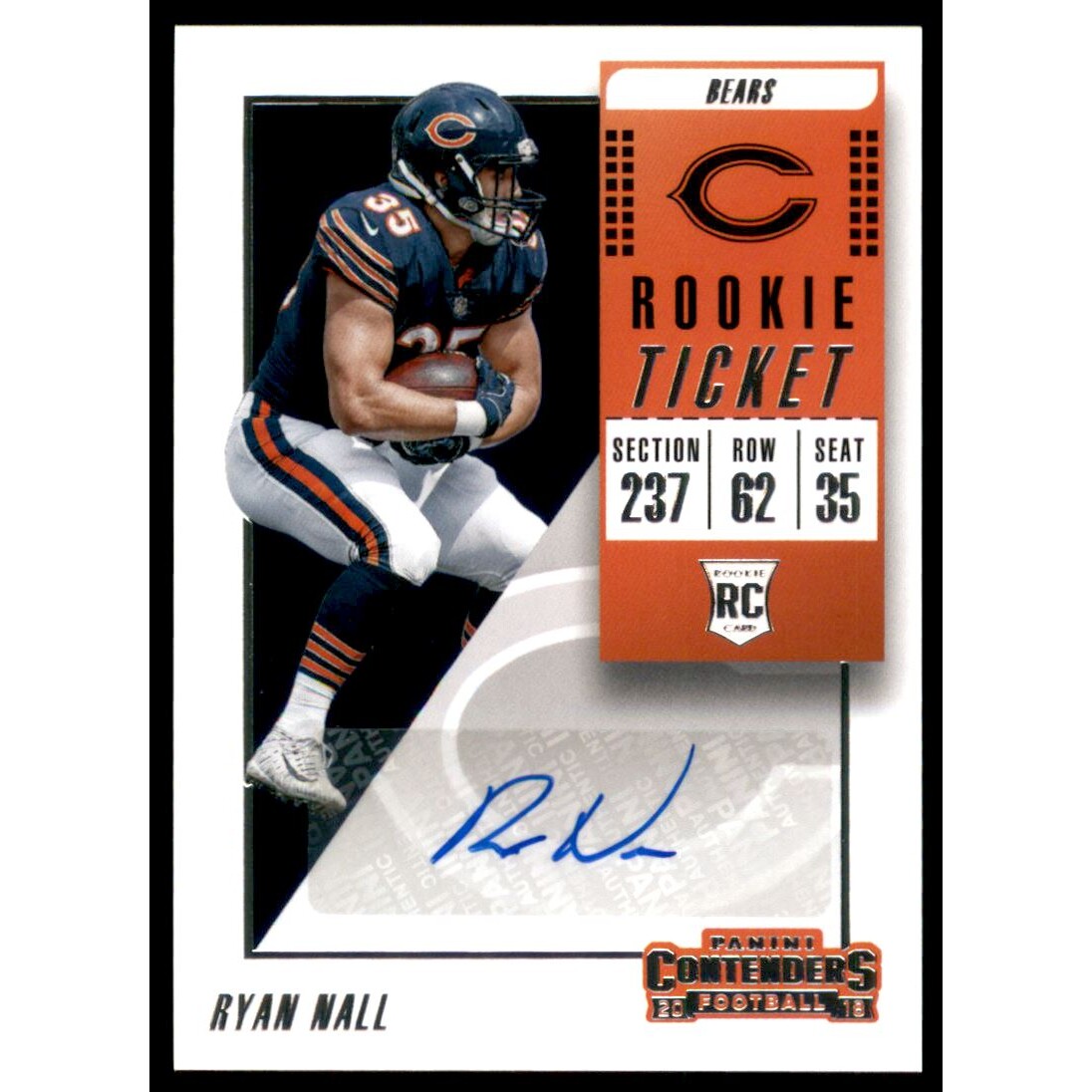 2018 Panini Contenders #195 Ryan Nall AU RC. rookie card picture