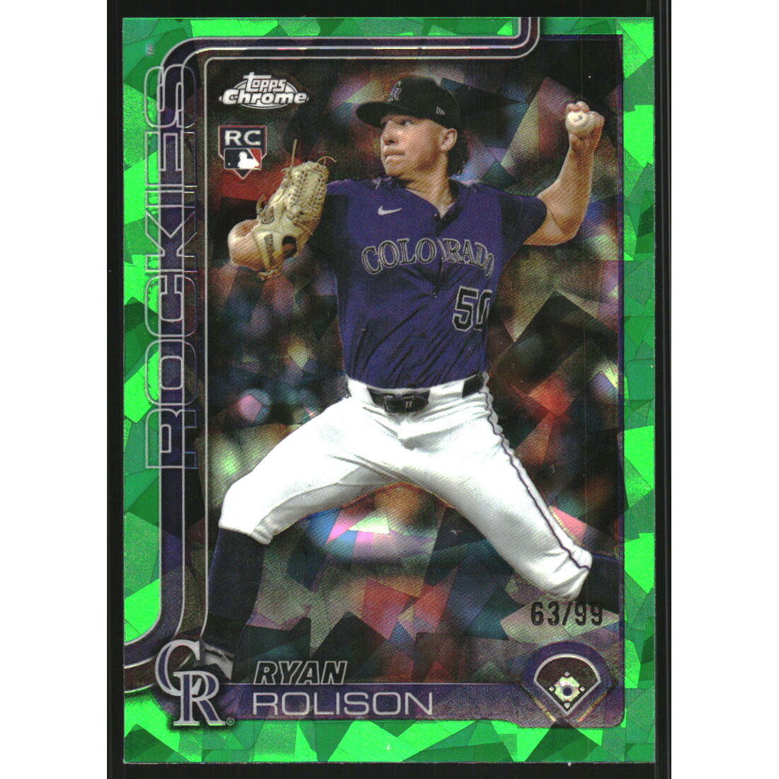 2025 Topps Chrome Update Sapphire Green #USC123 Ryan Rolison. rookie card picture