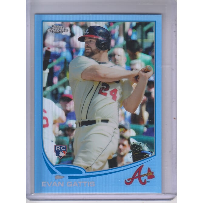 2013 Topps Chrome Blue Refractors #148 Evan Gattis. rookie card picture