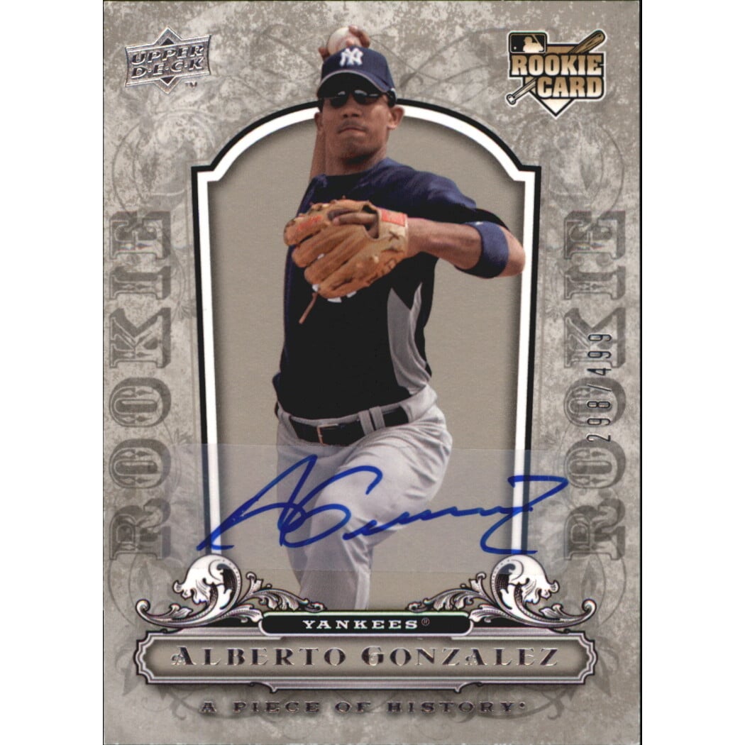 2008 UD A Piece of History Rookie Autographs #129 Alberto Gonzalez/499