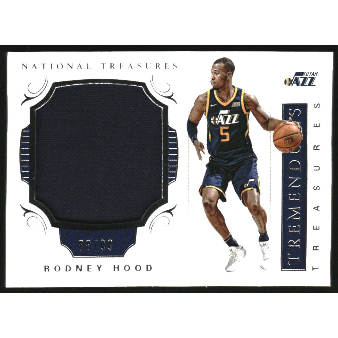 2017-18 Panini National Treasures Tremendous Treasures Relics #43 Rodney Hood/99 2017-18 Panini National Treasures Tremendous Treasures Relics #43 Rodney Hood/99