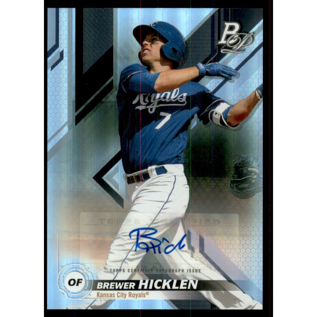 2019 Bowman Platinum Top Prospect Autographs #TOP46 Brewer Hicklen. rookie card picture