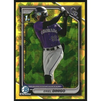 2024 Bowman Chrome Sapphire Prospects Yellow Refractors #BCP200 Eriel Dihigo