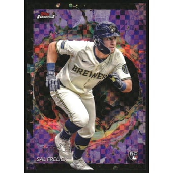 2024 Finest Purple Checkerboard Refractors #82 Christian Yelich