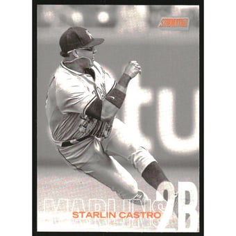 2018 Stadium Club Black and White Orange Foil #8 Starlin Castro