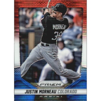 2014 Panini Prizm Prizms Red White and Blue Pulsar #55 Justin Morneau