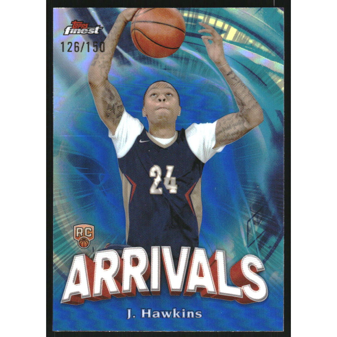 2023-24 Finest Arrivals Blue Refractors #A16 Jordan Hawkins
