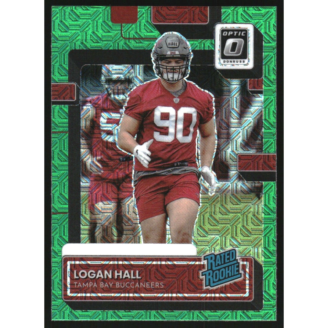 2022 Donruss Optic Rated Rookies Preview Green Mojo #364 Logan Hall RR