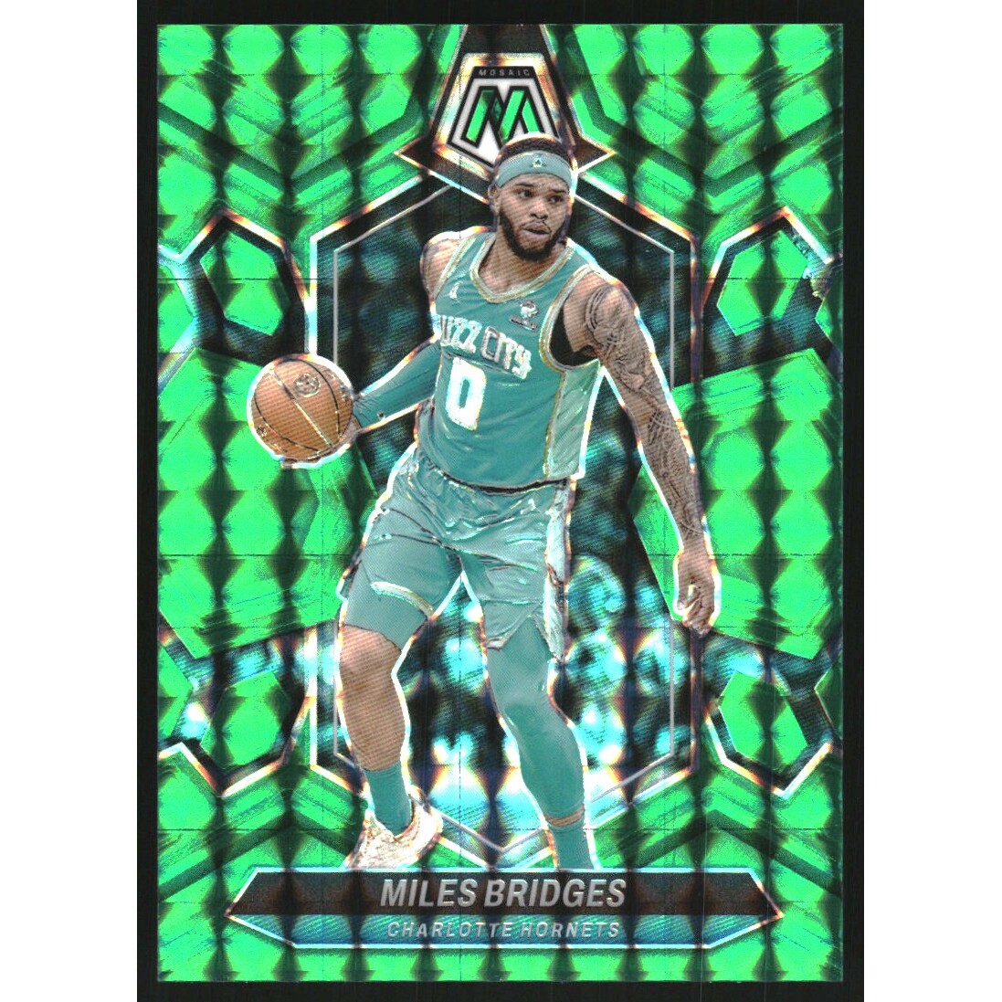 2023-24 Panini Mosaic Mosaic Teal #108 Miles Bridges