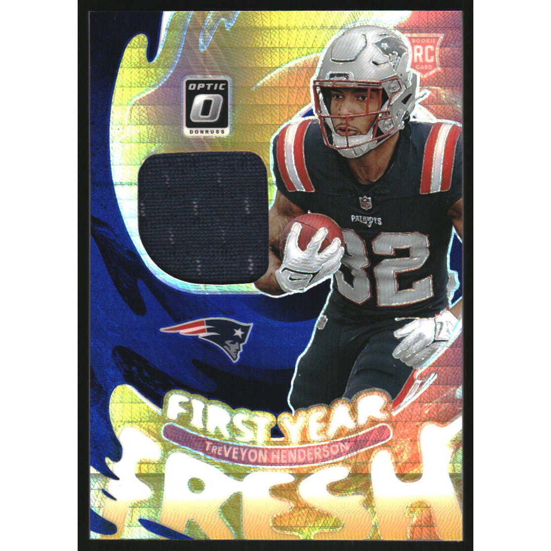 2025 Donruss Optic First Year Fresh Jerseys Blue Hyper #16 TreVeyon Henderson