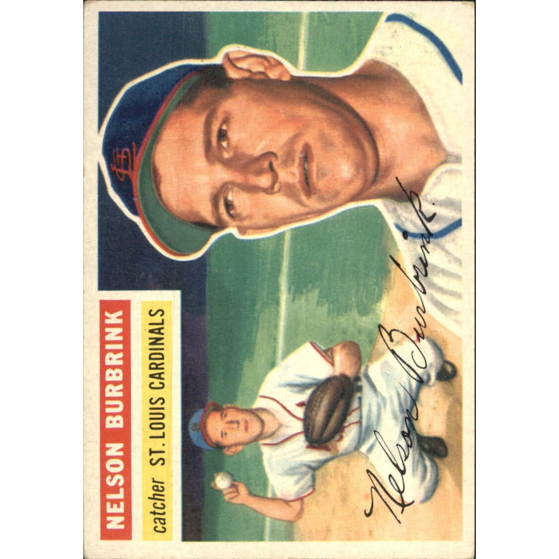 1956 Topps #27A Nelson Burbrink GB RC. rookie card picture