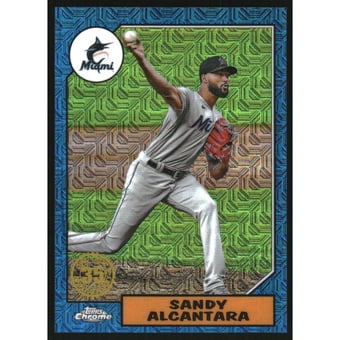 2022 Topps '87 Topps Silver Pack Chrome Series 2 Blue Refractors #T87C225 Sandy Alcantara