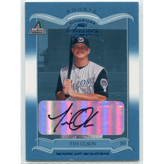 2003 Donruss Classics Significant Signatures #168 Tim Olson ROO/500. rookie card picture