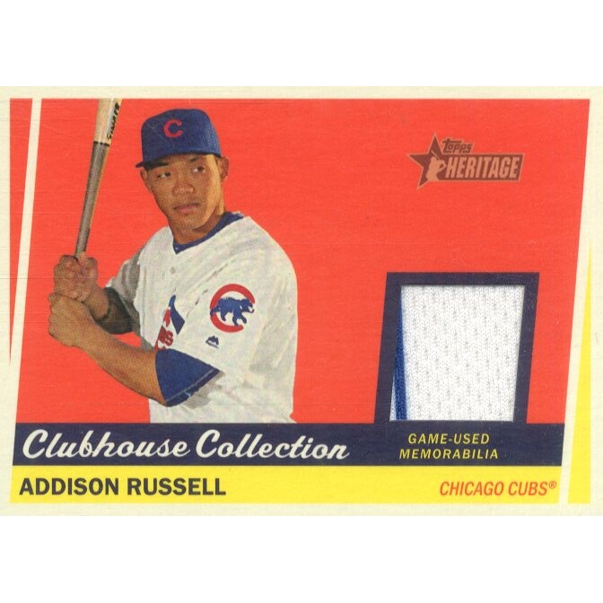 2016 Topps Heritage Clubhouse Collection Relics #CCRARU Addison Russell HN. rookie card picture