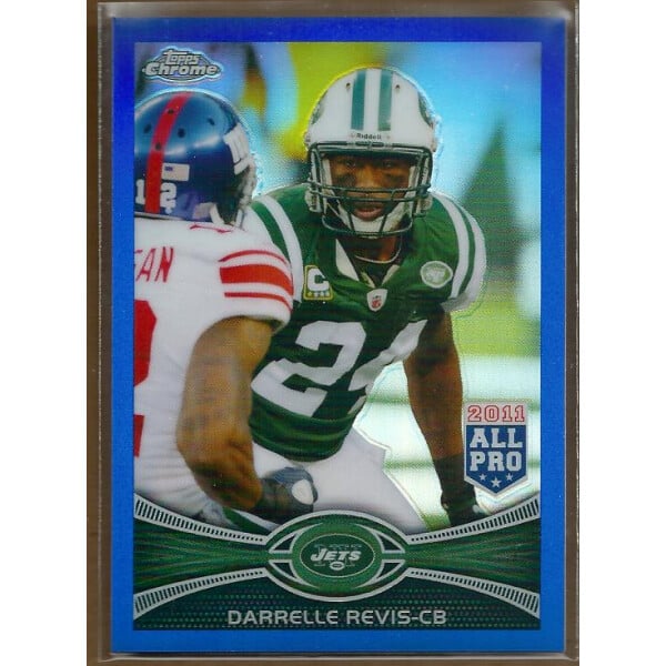 2012 Topps Chrome Blue Refractors #33 Darrelle Revis. rookie card picture