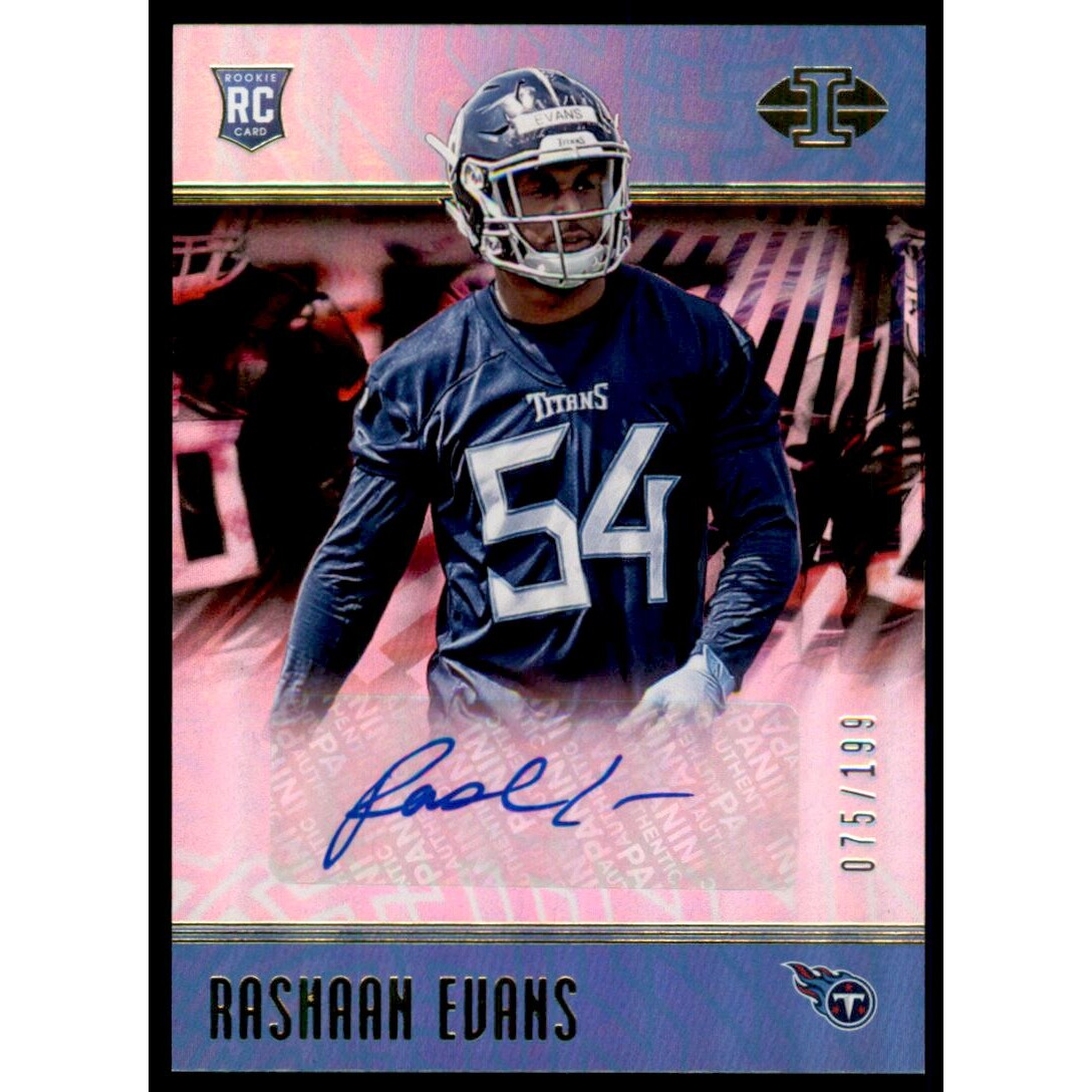 2018 Panini Illusions #188 Rashaan Evans AU/199 RC. rookie card picture