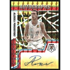 2021-22 Panini Mosaic Autographs Mosaic Choice Fusion Red and Yellow #29 Aleksej Pokusevski