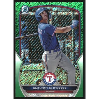 2023 Bowman Chrome Prospects Green Shimmer Refractors #BCP166 Anthony Gutierrez