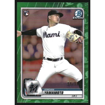 2020 Bowman Chrome Green Refractors #24 Jordan Yamamoto
