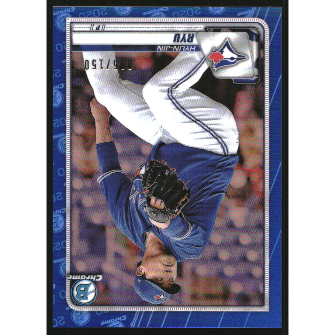 2020 Bowman Chrome Blue Refractors #69 Hyun-jin Ryu. rookie card picture